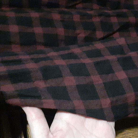 ⭐BEACHLUNCHLOUNGE Red Black Check Dress Ruffle Bell Sleeve Buffalo Cotton Medium - Picture 6 of 10